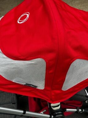 Bugaboo Red Stroller Canopy Canvas Sun Breezy Cover Reflective Panels